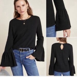 Porridge bell sleeve ribbed top